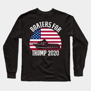 Deck Boat Boaters For Trump 2020 Graphic Art Long Sleeve T-Shirt